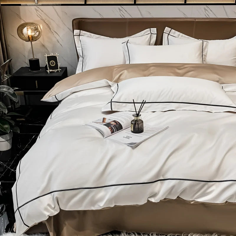 Embroidery Hotel Quality Bedding Set Luxury 800TC Egyptian Cotton