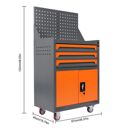 Industrial Steel Tool Cabinet W / Wheels Multi-Drawer