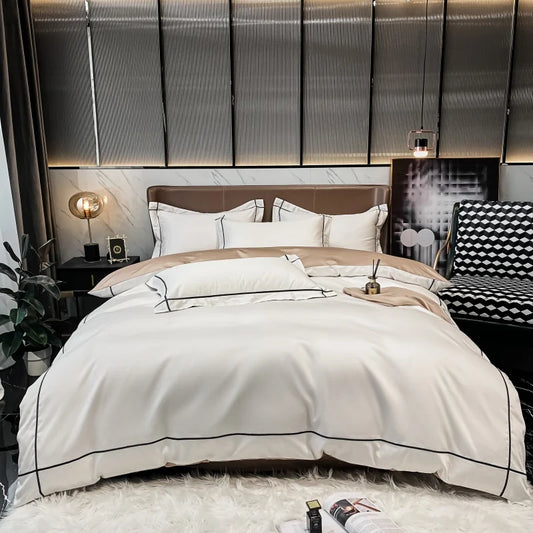 Embroidery Hotel Quality Bedding Set Luxury 800TC Egyptian Cotton