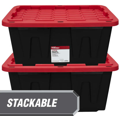 (Pack of 4) Hyper Tough 27 Gallon Large Storage Bin with Snap Lid