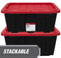 (Pack of 4) Hyper Tough 27 Gallon Large Storage Bin with Snap Lid