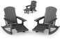 Adirondack Rocking Chair with Retractable Ottoman Set
