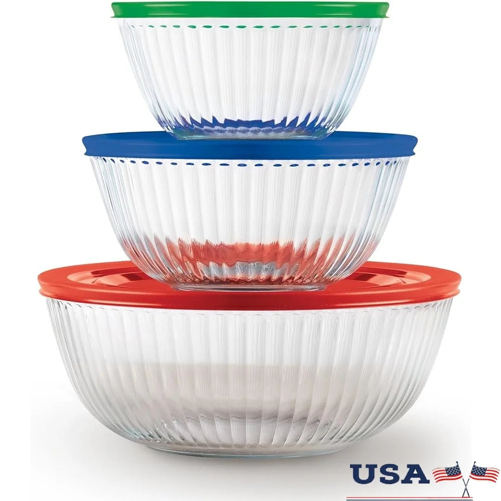 Sculpted Glass Mixing Bowls Microwave Dishwasher Safe