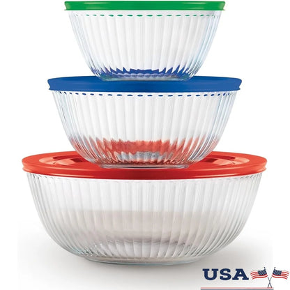 Sculpted Glass Mixing Bowls Microwave Dishwasher Safe