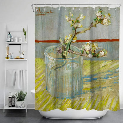 1pc Van Gogh Painting Anti-mildew Shower Curtain Polyester