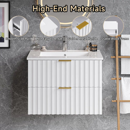 24 Inch Bathroom Vanity with Sink Combo, Floating Bathroom Vanity