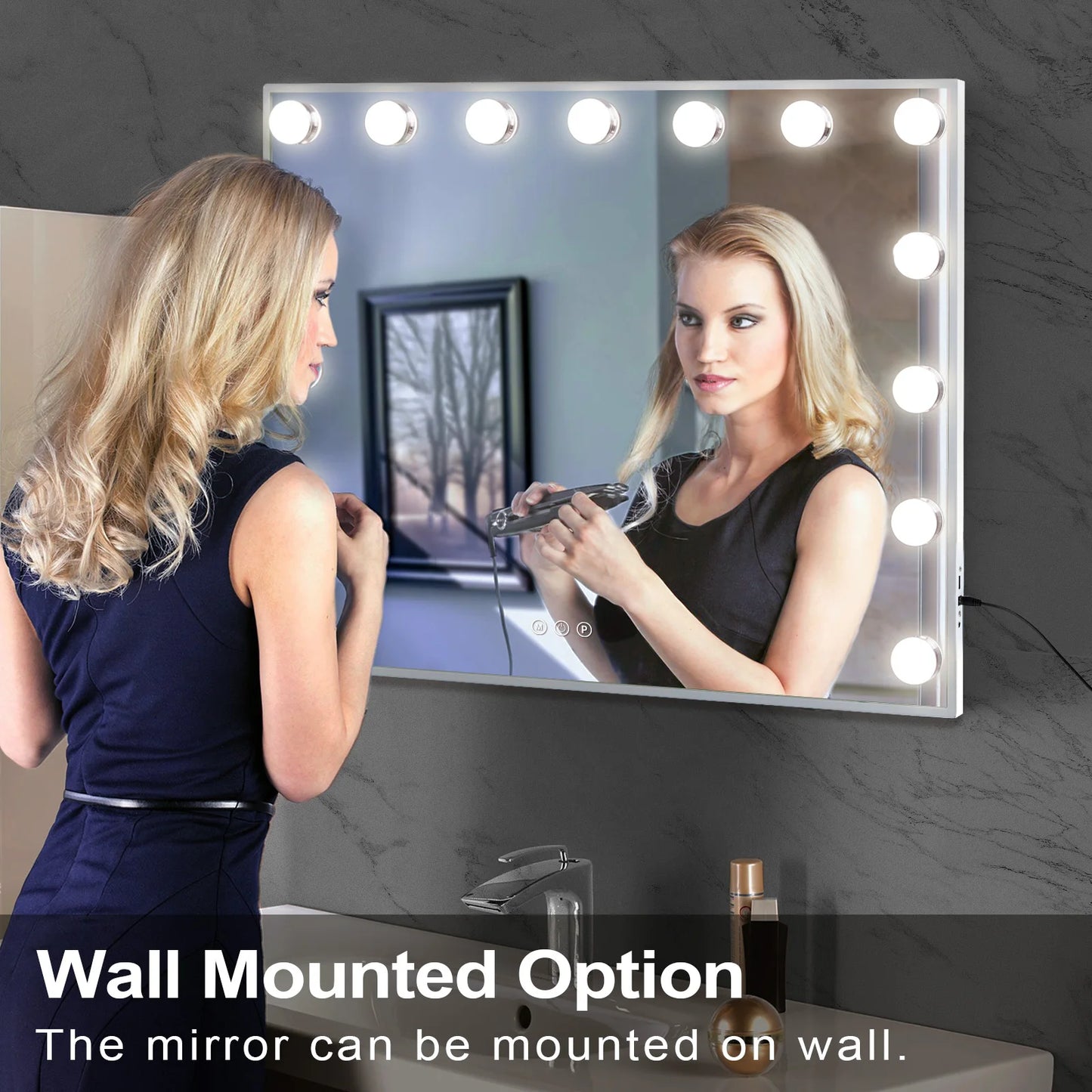 FENCHILIN Vanity Mirror w/ Hollywood Lighted Makeup Mirror