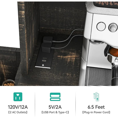 71''H Kitchen Pantry Cabinet, Cabinet with Wine Rack