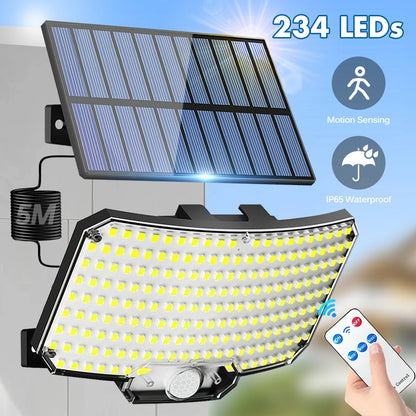 Solar Lights Outdoor 3 Modes Motion Sensor Flood Lights W/ Remote