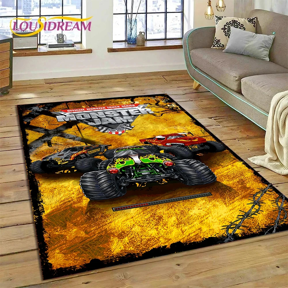 Monster Truck Monster Jam Cartoon Rug Carpet