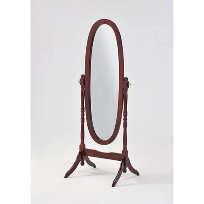 Furniture rotating adjustable full-length oval wooden knight floor mirror