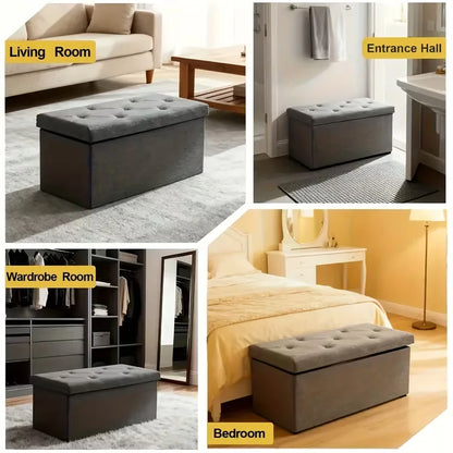 Heavy Duty Folding Storage Ottoman Bench
