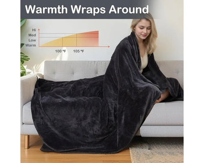 Electric Heated Blanket Full Size, Soft Oversized 4 Heat Levels & Auto Off, Machine Washable