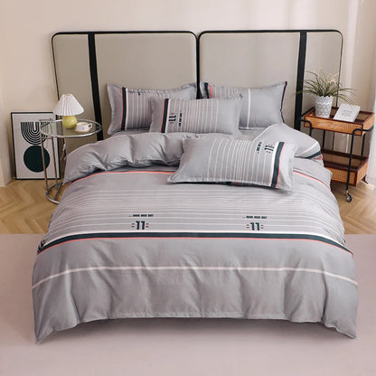3 Pieces Luxury Striped Duvet Covers Soft Set Thickened Breathable Bedding Sets