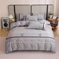 3 Pieces Luxury Striped Duvet Covers Soft Set Thickened Breathable Bedding Sets