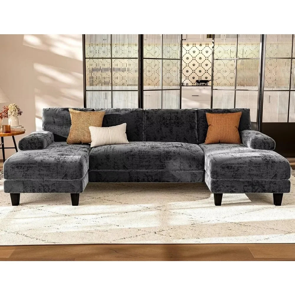 U Shaped Sectional Couches for Living Room 111 Inch Modular Sofa