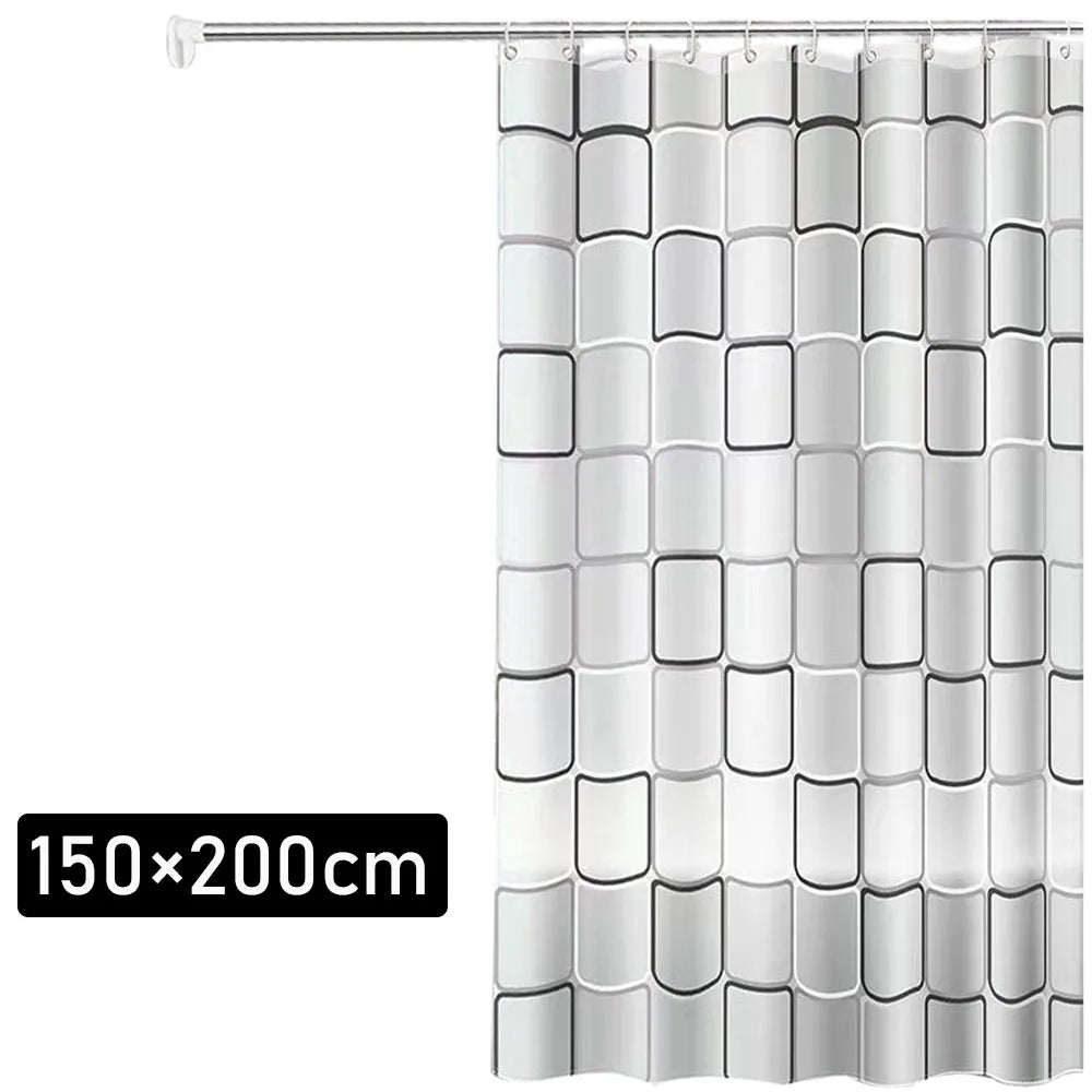 Shower Curtain Liner PEVA Square Shower Liner Plastic Waterproof Shower Curtains with Holes Modern Bathroom Partition Curtain