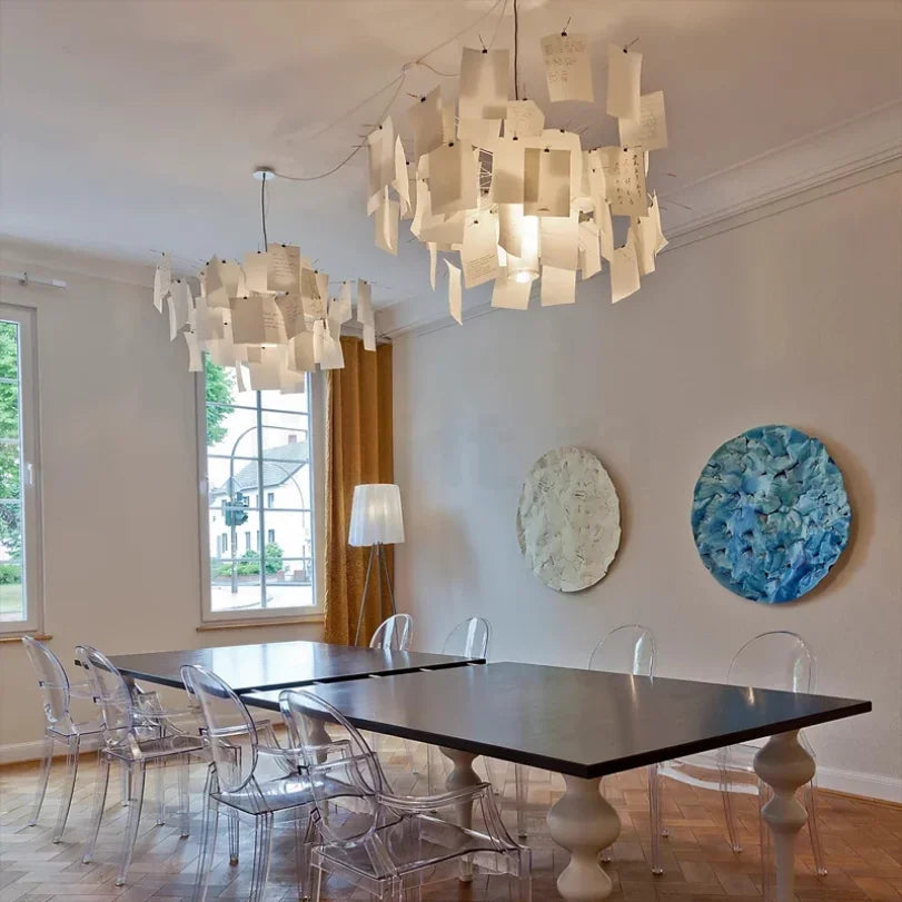 DIY Ingo Maurer Zettel Paper Ceiling Chandeliers for Living Room Kitchen Pendant Lights Hanging Lamp Shop Cafe Bar Decoration