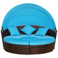 4pc Round Convertible Daybed Cushions PE Rattan Patio Sofa