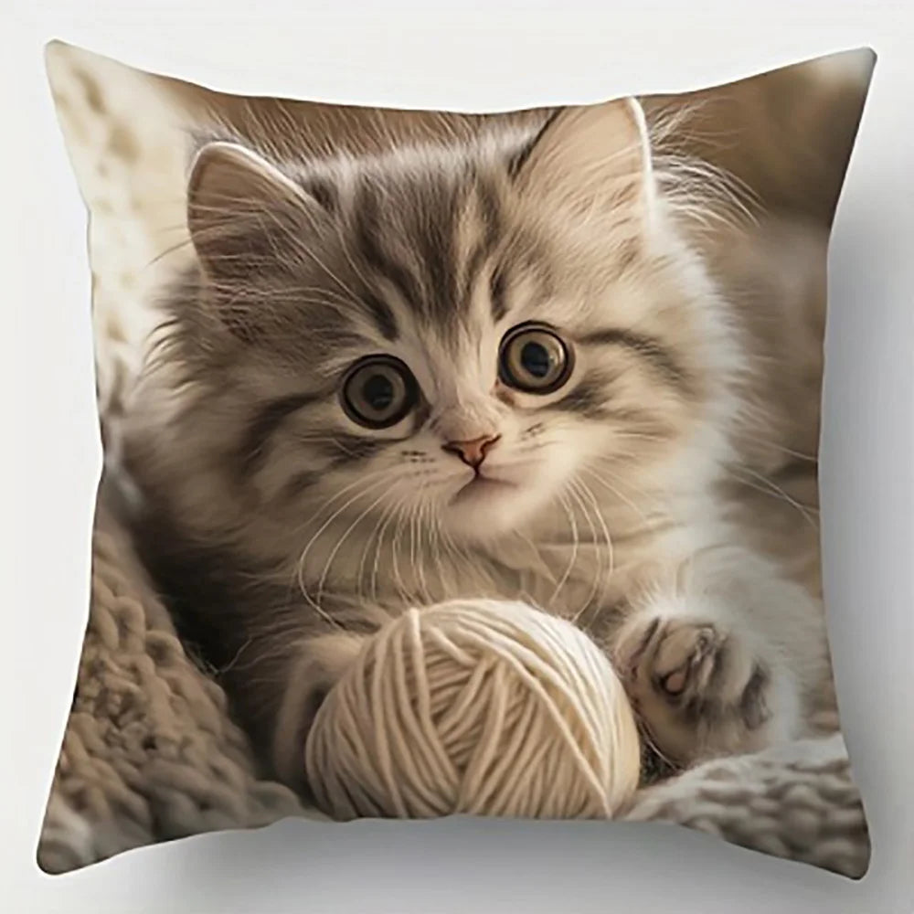 1/4pcs Cute Kitten Pattern Pillowcases