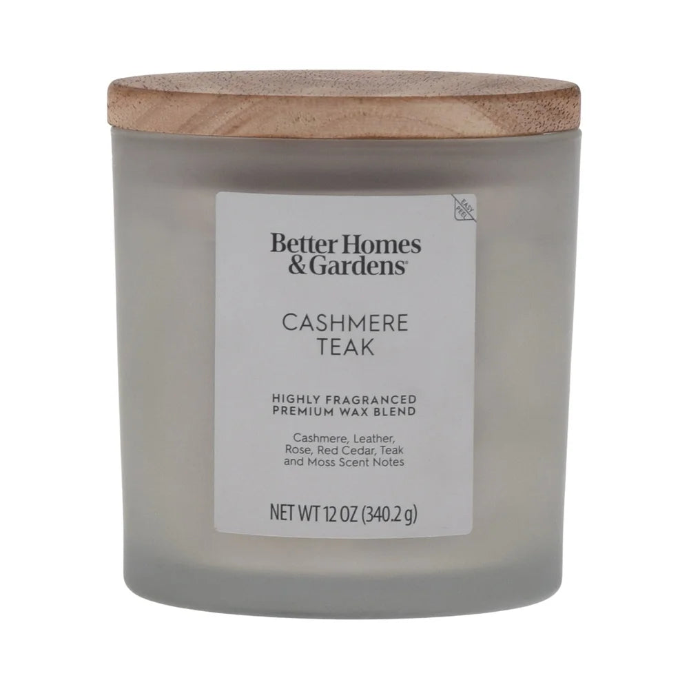 Cashmere Teak Scented Candle Burn Time 40 Hours