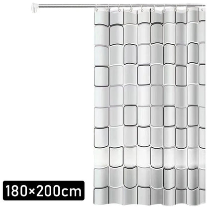 Shower Curtain Liner PEVA Square Shower Liner Plastic Waterproof Shower Curtains with Holes Modern Bathroom Partition Curtain