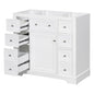 36 Inch Bathroom Vanity Cabinet Base White Storage 1 Door 6 Drawers, Customized
