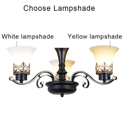 Vintage Chandelier Glass Pendant Lamp Indoor Lighting for Living Room Bedroom Kitchen Lustres Retro Loft Hanging Light Fixture