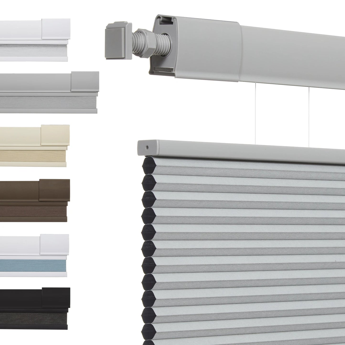 No Tools No Drill Top-Down Bottom Up Honeycomb Blinds for Windows, 1" Cell Fabric Cordless