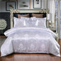Luxury Satin Jacquard Single Double Duvet Cover Set High End European Wedding