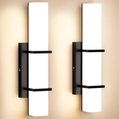 Modern LED Wall Sconce Light, 2-Pack Dimmable Up/Down Gold Vanity Light Fixture,