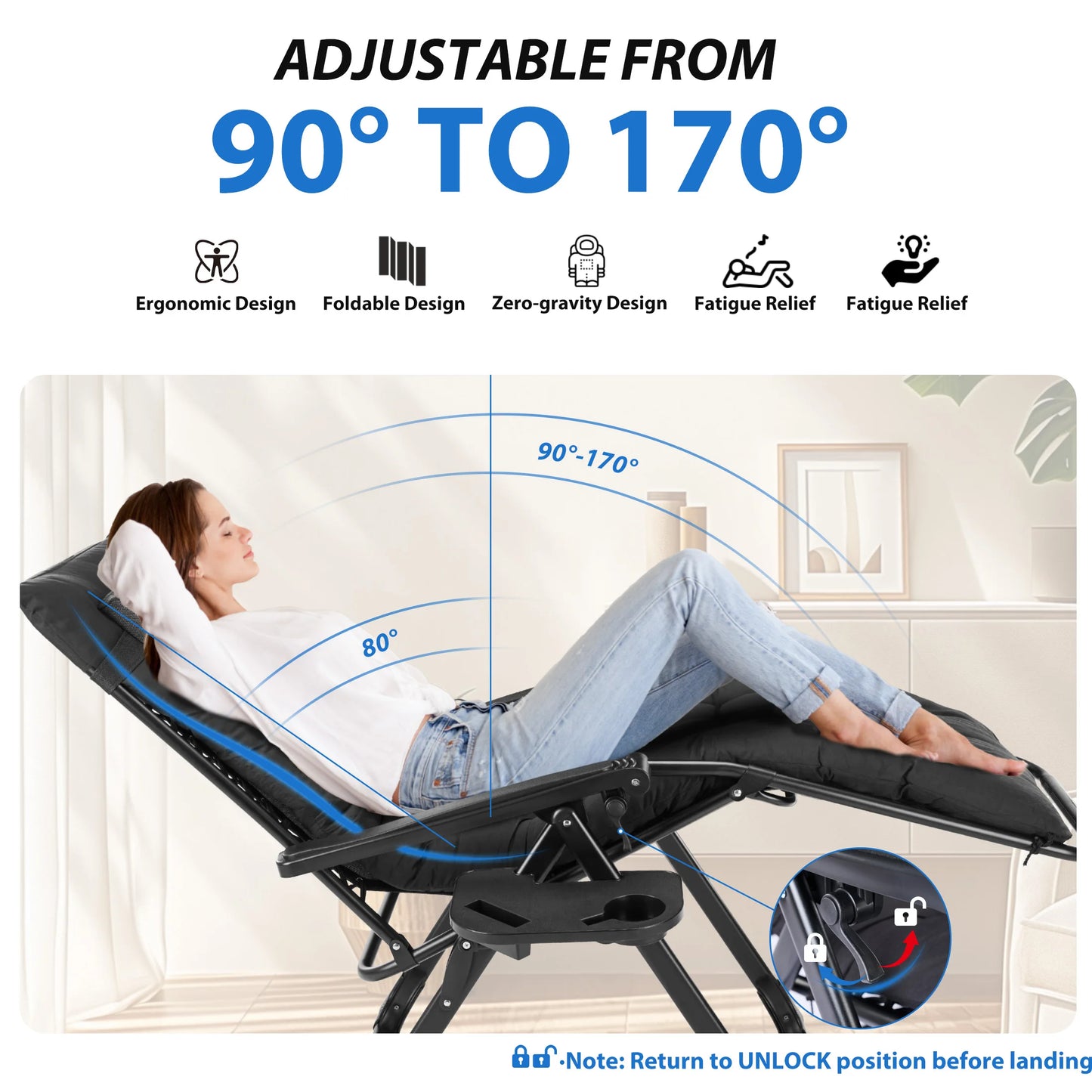 MCQ Zero Gravity Cushioned Lounge Chair