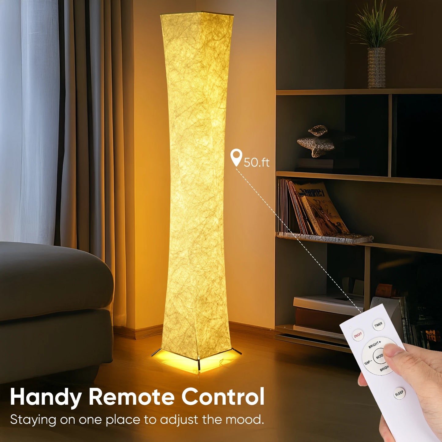 Soft Light Floor Lamp, 52" Simple Design Morden Slim Warm Light for Living Room Bedroom