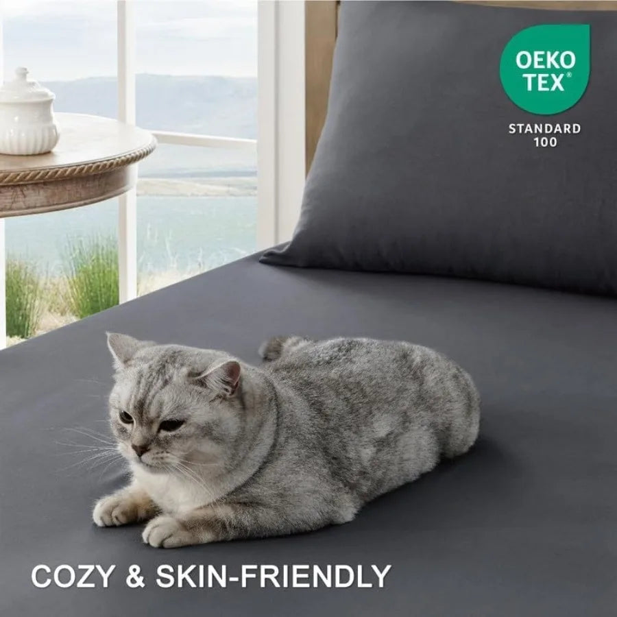 Queen Sheet Set Ultra Soft Sheets with Deep Pockets for Cooling and Breathable