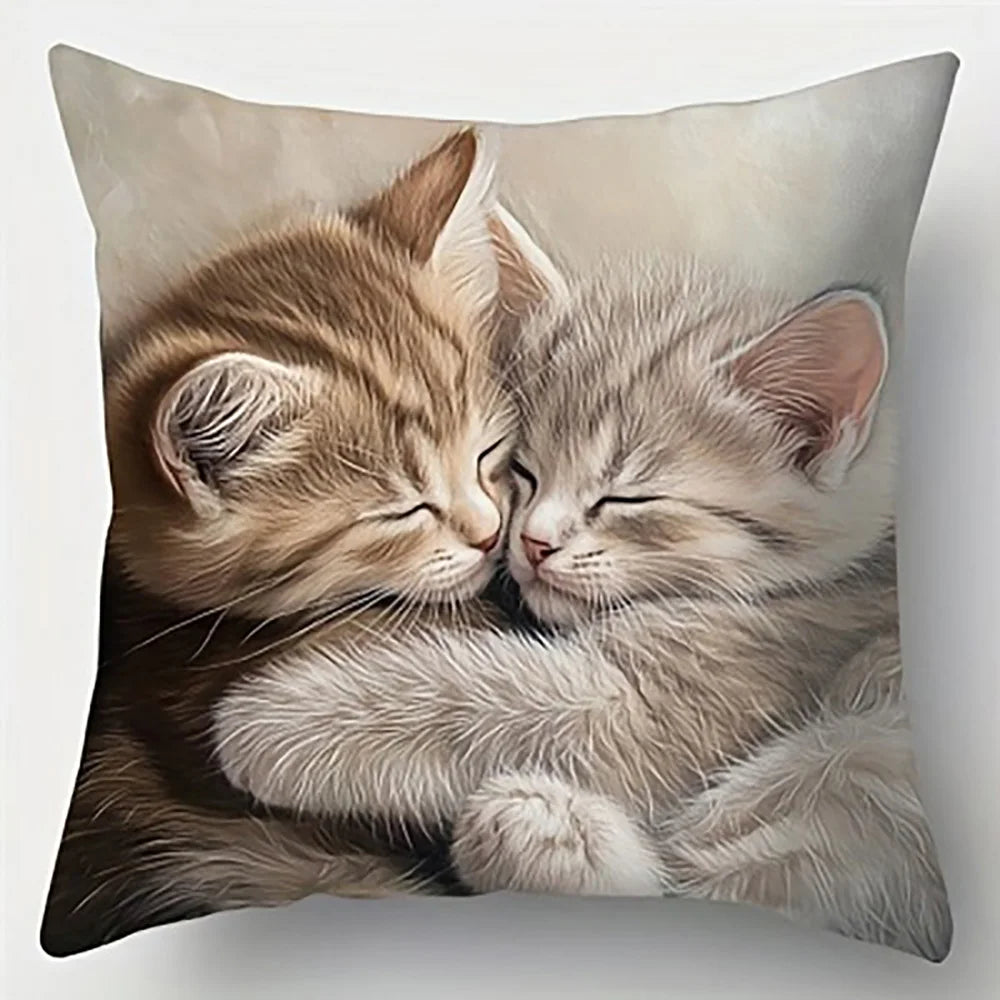 1/4pcs Cute Kitten Pattern Pillowcases