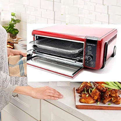 Air Fry Large Toaster Oven with Flip-Away Design for Easy Storage Dehydrate Function Keep Warm 1800W