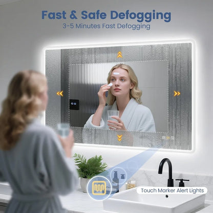 24"x32" LED-Bathroom-Mirror W/ Lights, Wall-Mounted with Bluetooth Speaker