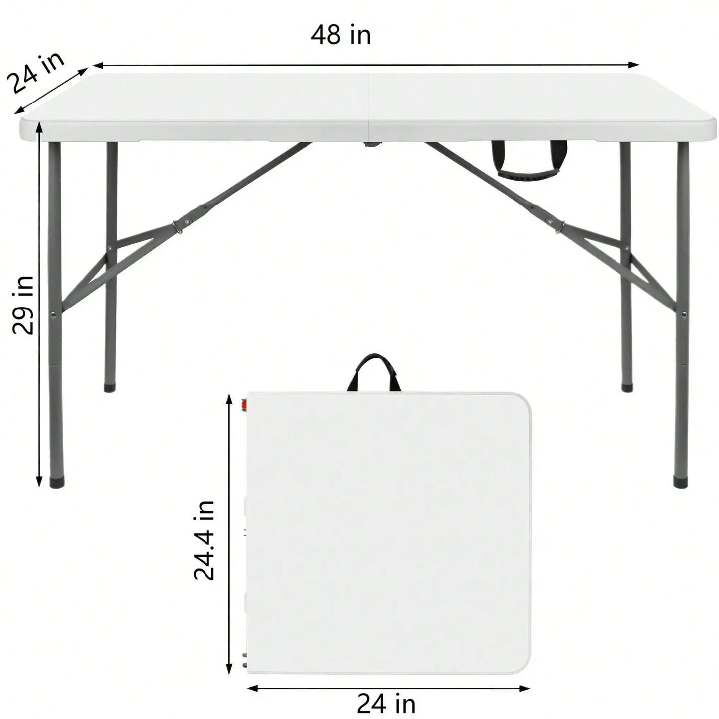 4FT/6FT Plastic Folding Table, Shooting Table, HDPE Portable Picnic Table Outdoor, For Camping, Party, Wedding, Picnic