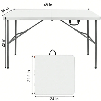 4FT/6FT Plastic Folding Table, Shooting Table, HDPE Portable Picnic Table Outdoor, For Camping, Party, Wedding, Picnic