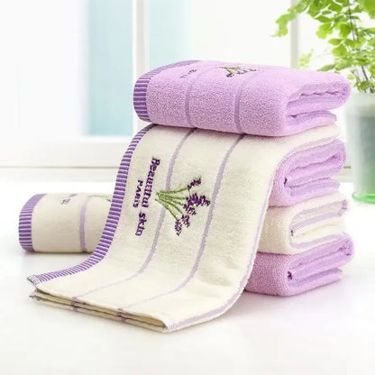 High Quality Bath Towel Cotton Embroidery Lavender Aromatherapy