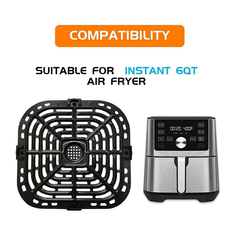 Air Fryer Grill Plate, Upgraded Square Tray Replacement