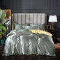 3-Pieces Silky Satin Duvet Cover Set Queen Size Soft Smooth Durable Comforter