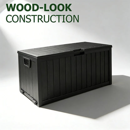 35/75 Gallon Resin Outdoor Storage Box with Handles Garden Tools