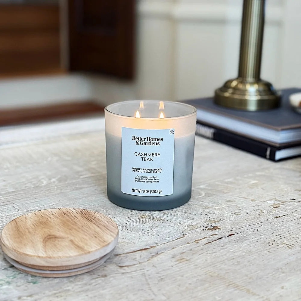 Cashmere Teak Scented Candle Burn Time 40 Hours