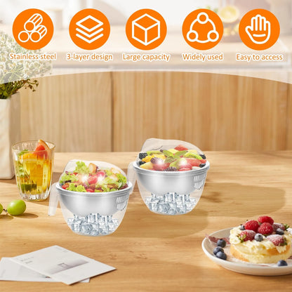 2 Pcs 50oz Large Capacity Cold Serving Dish