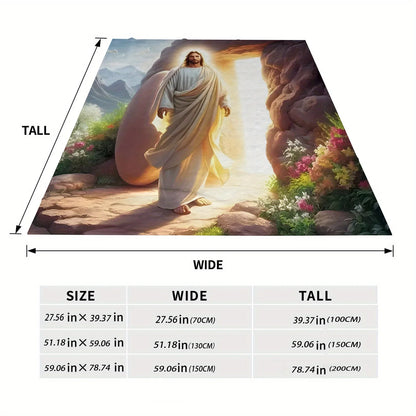 Jesus Christ Resurrection Fleece Blanket Religious Art Design
