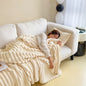 New Imitation Rabbit Plush Warm Blanket Set