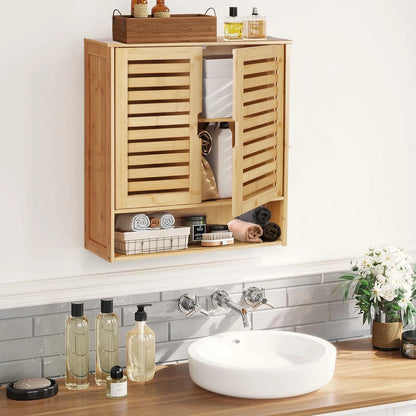 Wall Cabinet Bathroom Storage Cabinet Wall Mounted W/ Adjustable Shelves
