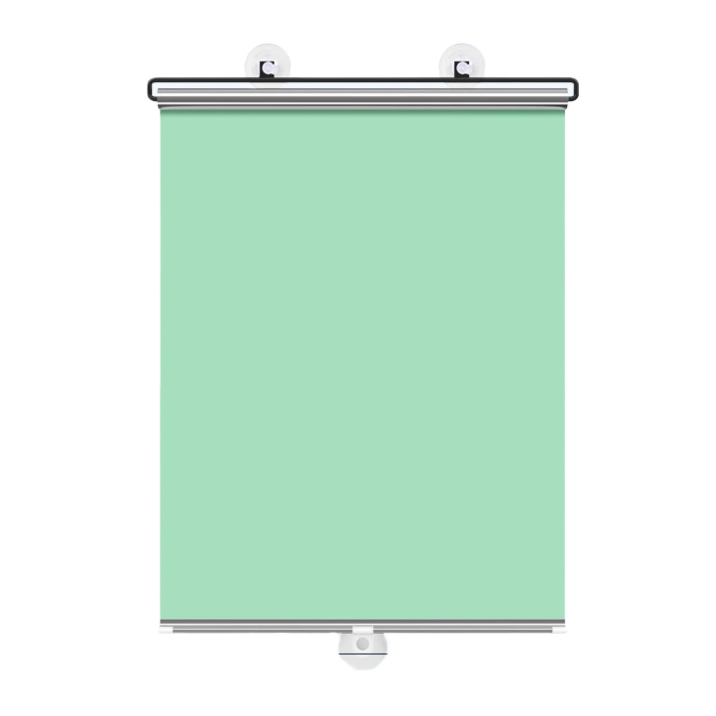 Retractable Cordless Roller Blinds W / 3pcs Suction Cups Titanium Silver/Green Full Blackout Without Drilling