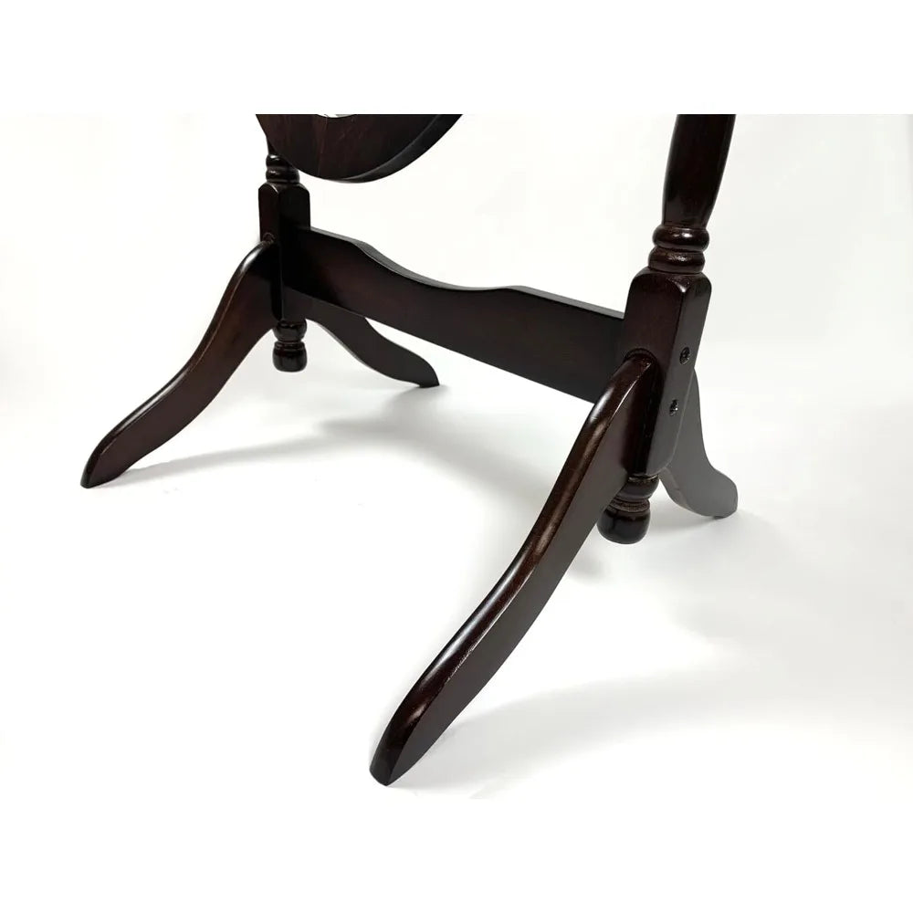 Furniture rotating adjustable full-length oval wooden knight floor mirror